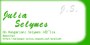 julia selymes business card